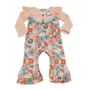 Sassy Soul Baby Girls Sz 12-18M Ruffle Romper One Piece Floral NEW